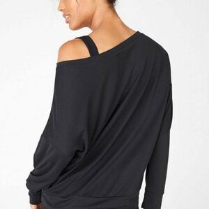 Fabletics Sleek Knit Pullover II - Black - NWT